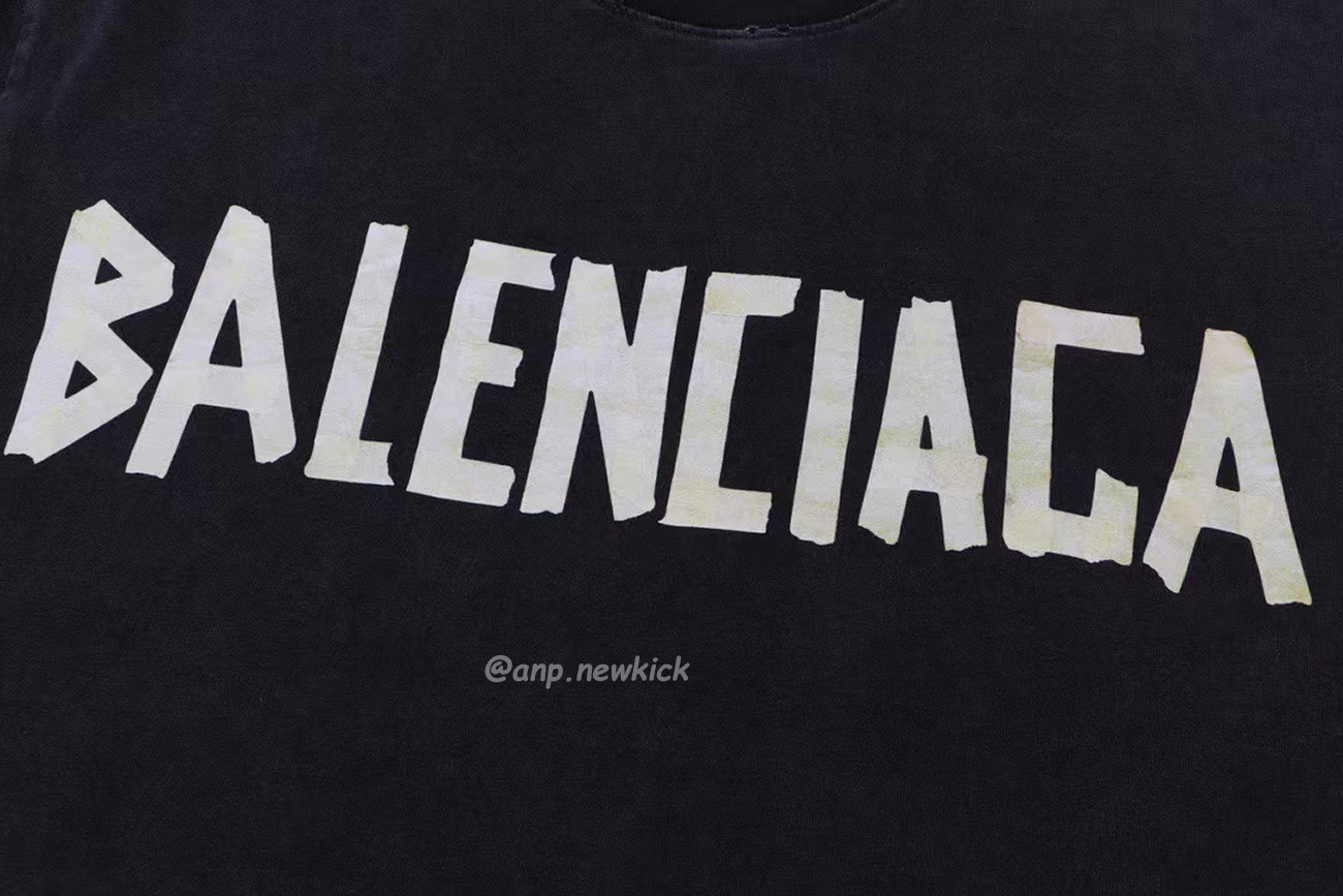 Balenciaga Tape Type T Shirt Black (4) - newkick.app